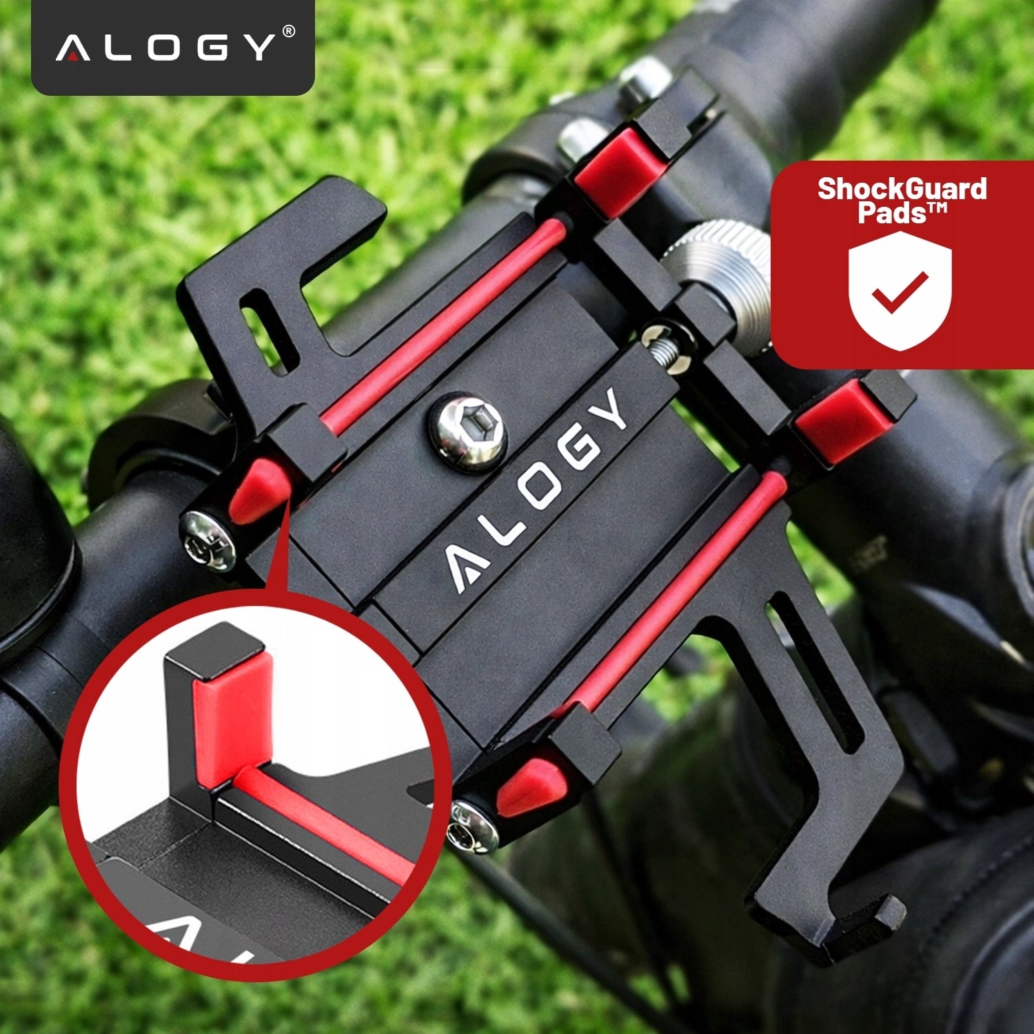 BICYCLE HOLDER ALUMINUM FOR PHONE HANDLEBAR FOR STROLLER SCOOTER MOTOR Manufacturer code Uchwyt rowerowy Alogy 61106