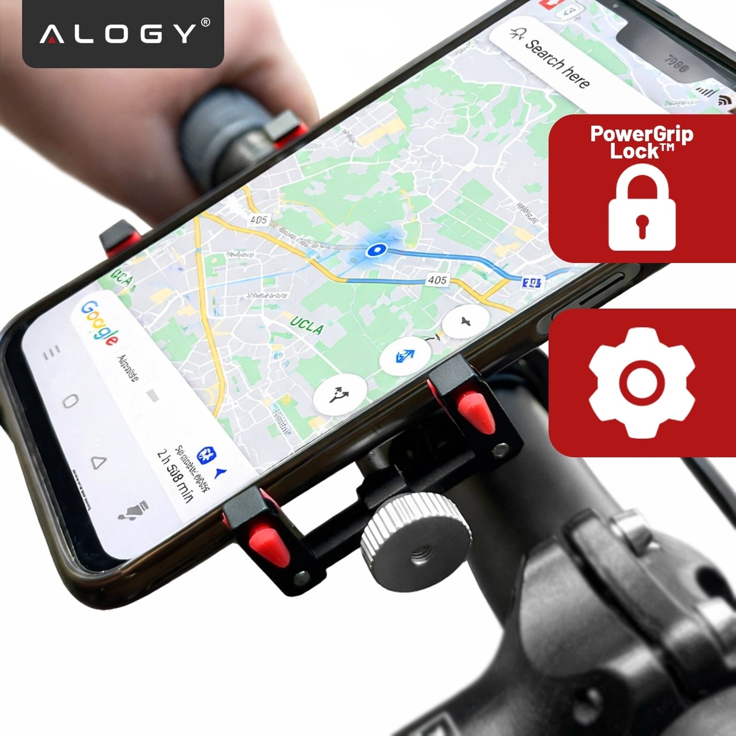 BICYCLE HOLDER ALUMINUM FOR PHONE HANDLEBAR FOR STROLLER SCOOTER MOTOR Model Mocny aluminiowy uchwyt na telefon
