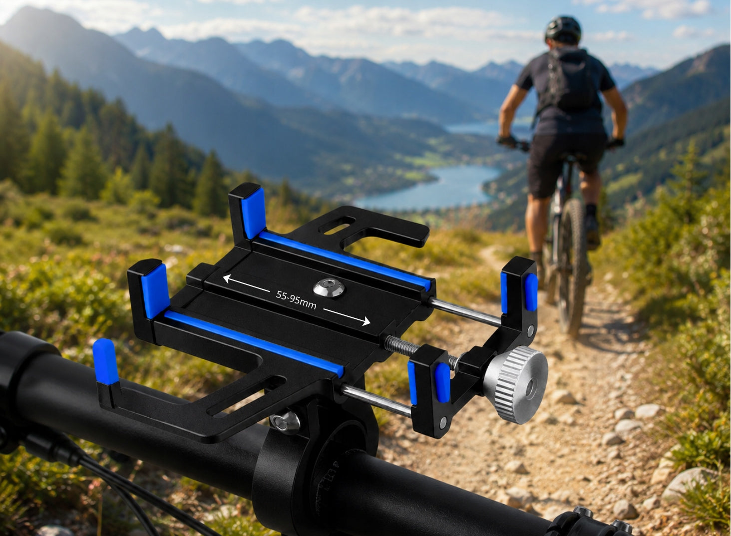 BICYCLE HOLDER FOR ALUMINUM PHONE ON THE HANDLEBAR BIKE MOTOR SCOOTER Packaging status original