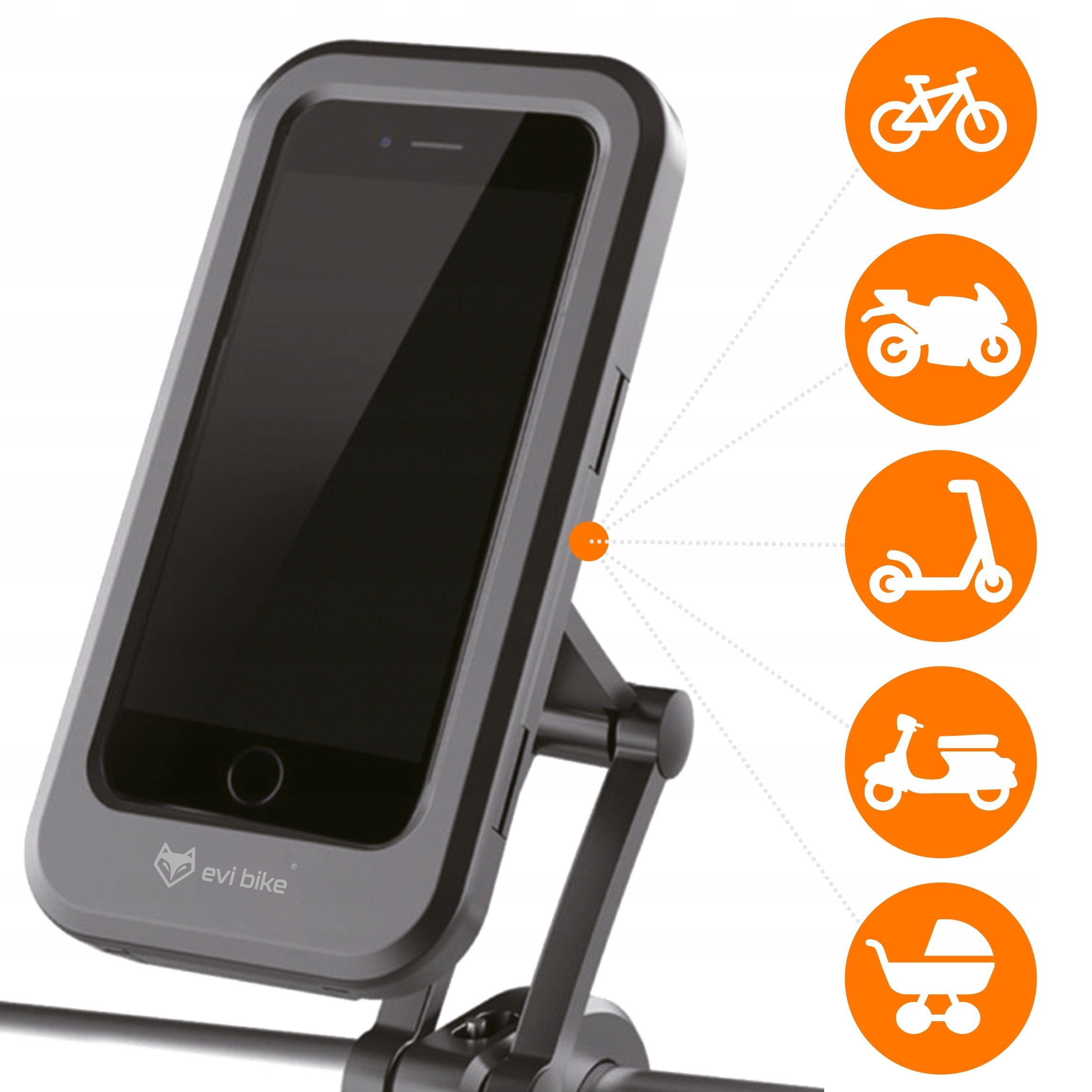 BICYCLE HOLDER FOR PHONE HANDLEBAR MOTORCYCLE BIKE WATERPROOF 360 DEGREE Manufacturer code evi_bike_phonehandle_360*