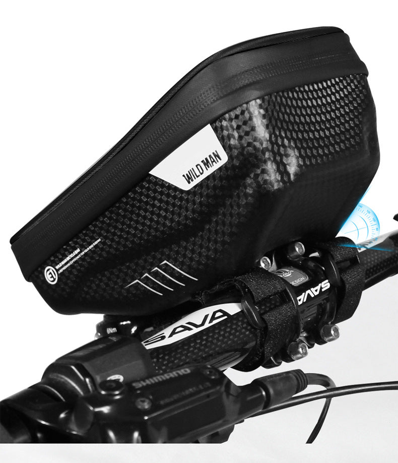 BICYCLE HOLDER WATERPROOF FOR PHONE POUCH HANDLEBAR BAG WILD MAN Color black