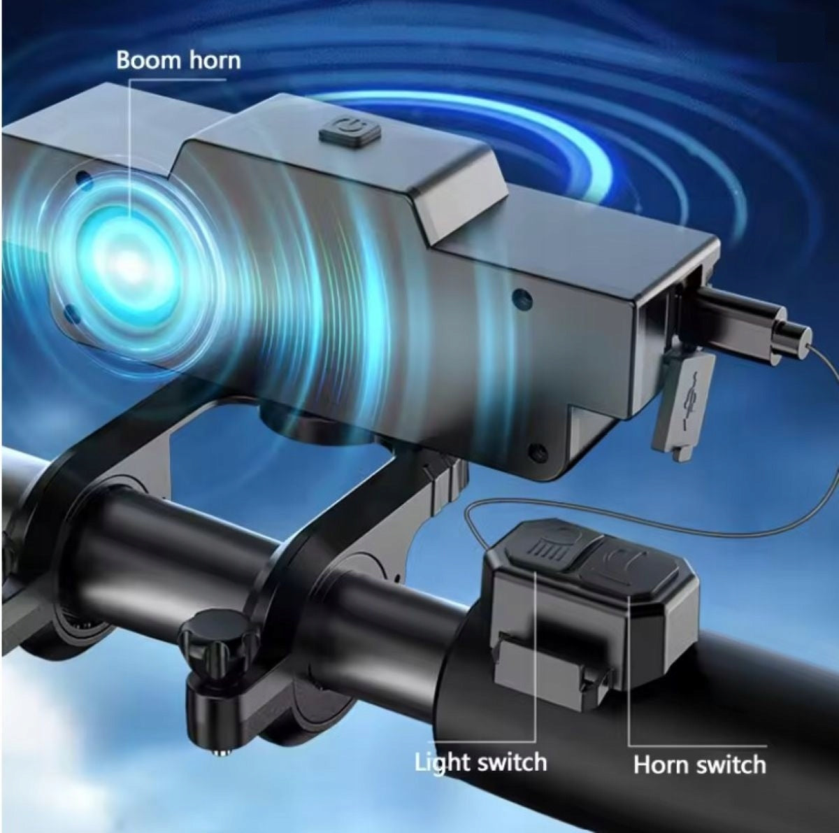 BICYCLE HORN BELL WITH STRONG LAMP 9 LED+21 SMD USB LCD Brand no brand