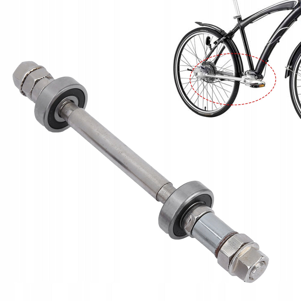 BICYCLE HUB AXLE FOR REAR WHEEL BEARINGS FOR FREEWHEEL FULL COMPLETE