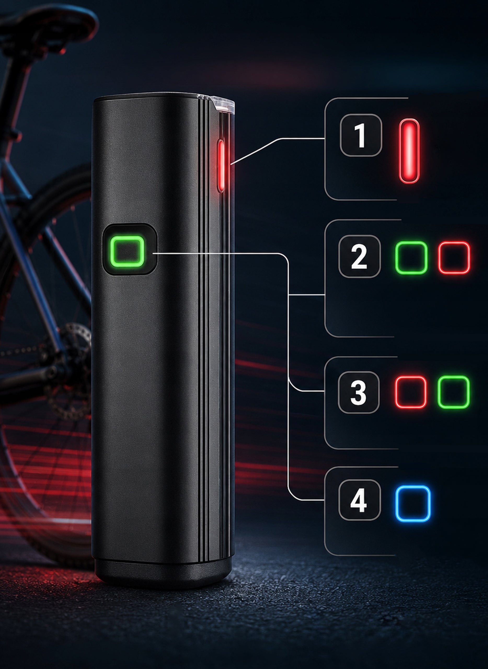 BICYCLE LIGHT 1000 LM METAL USB POWERBANK 4800 mAH + FRONT REAR SET Kind set