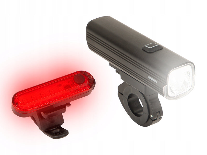 BICYCLE LIGHT 1000 LM METAL USB POWERBANK 4800 mAH + FRONT REAR SET Packaging status original