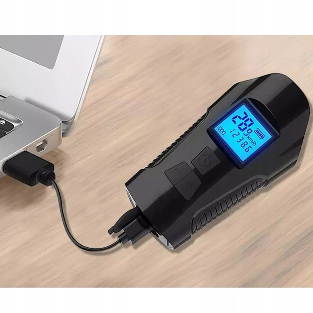BICYCLE LIGHT BATTERY COUNTER HORN FRONT REAR FOR BIKE USB CABLE Kind set