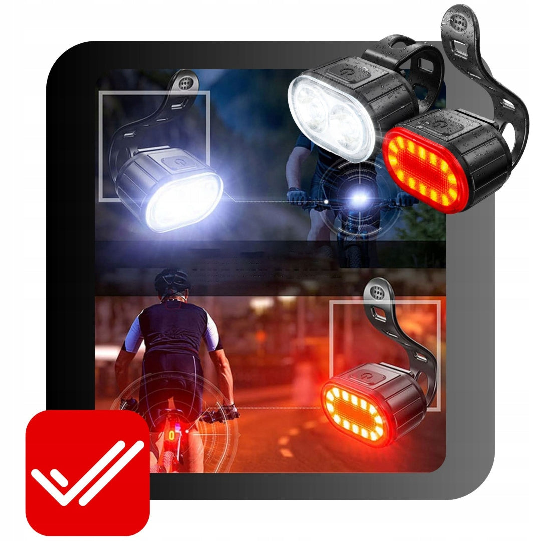 BICYCLE LIGHT CORDLESS UNIVERSAL FOR HANDLEBAR FRONT REAR LED Brand Asato