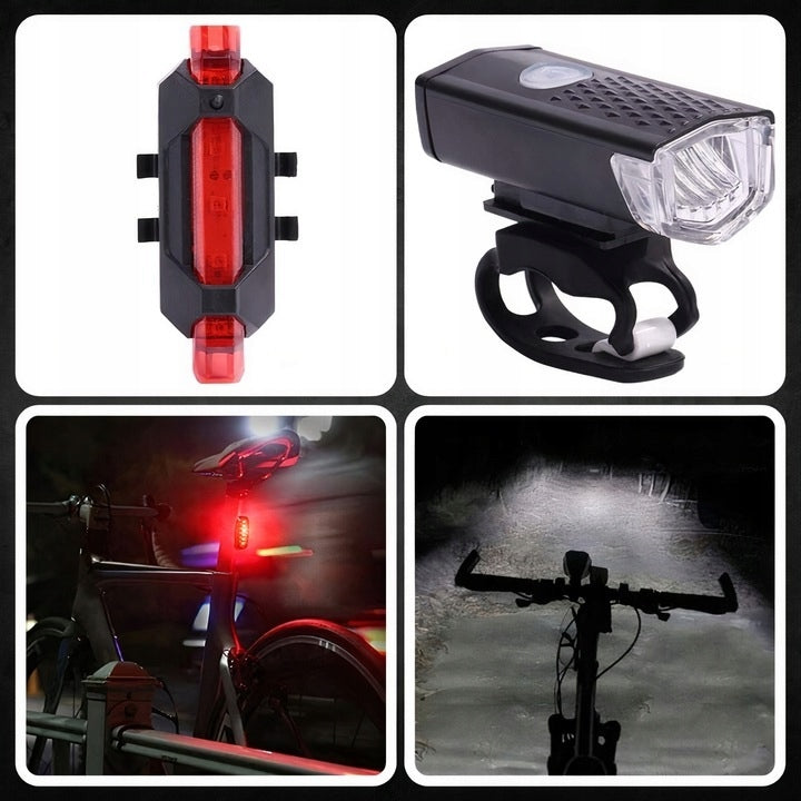 BICYCLE LIGHT FRONT AND REAR FOR HANDLEBAR SET STRONG Brand Elektromet