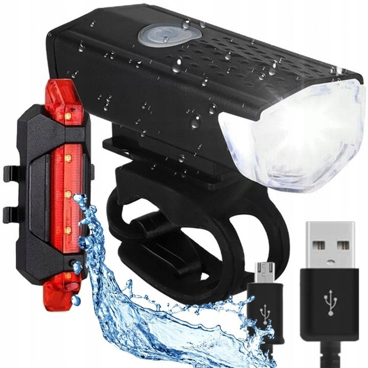 BICYCLE LIGHT FRONT AND REAR FOR HANDLEBAR SET STRONG