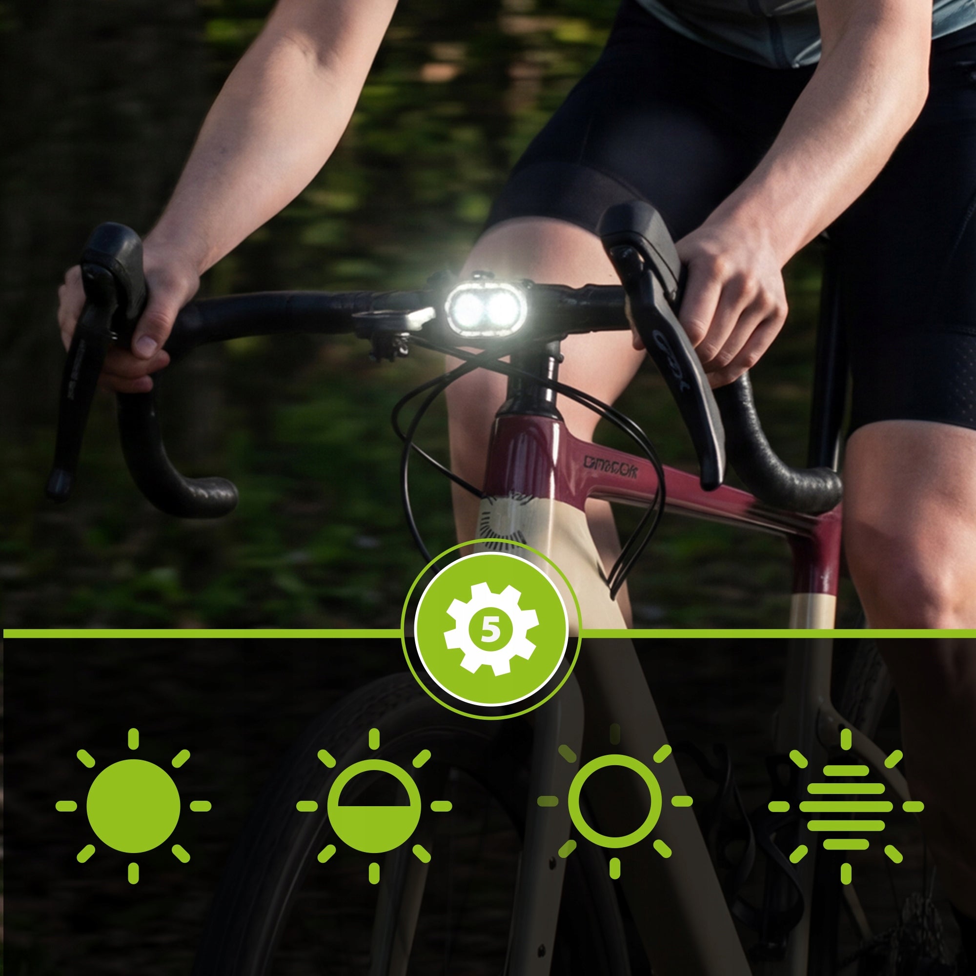 BICYCLE LIGHT FRONT LED FRONT USB BATTERY IPX6 VAYOX Brand Vayox