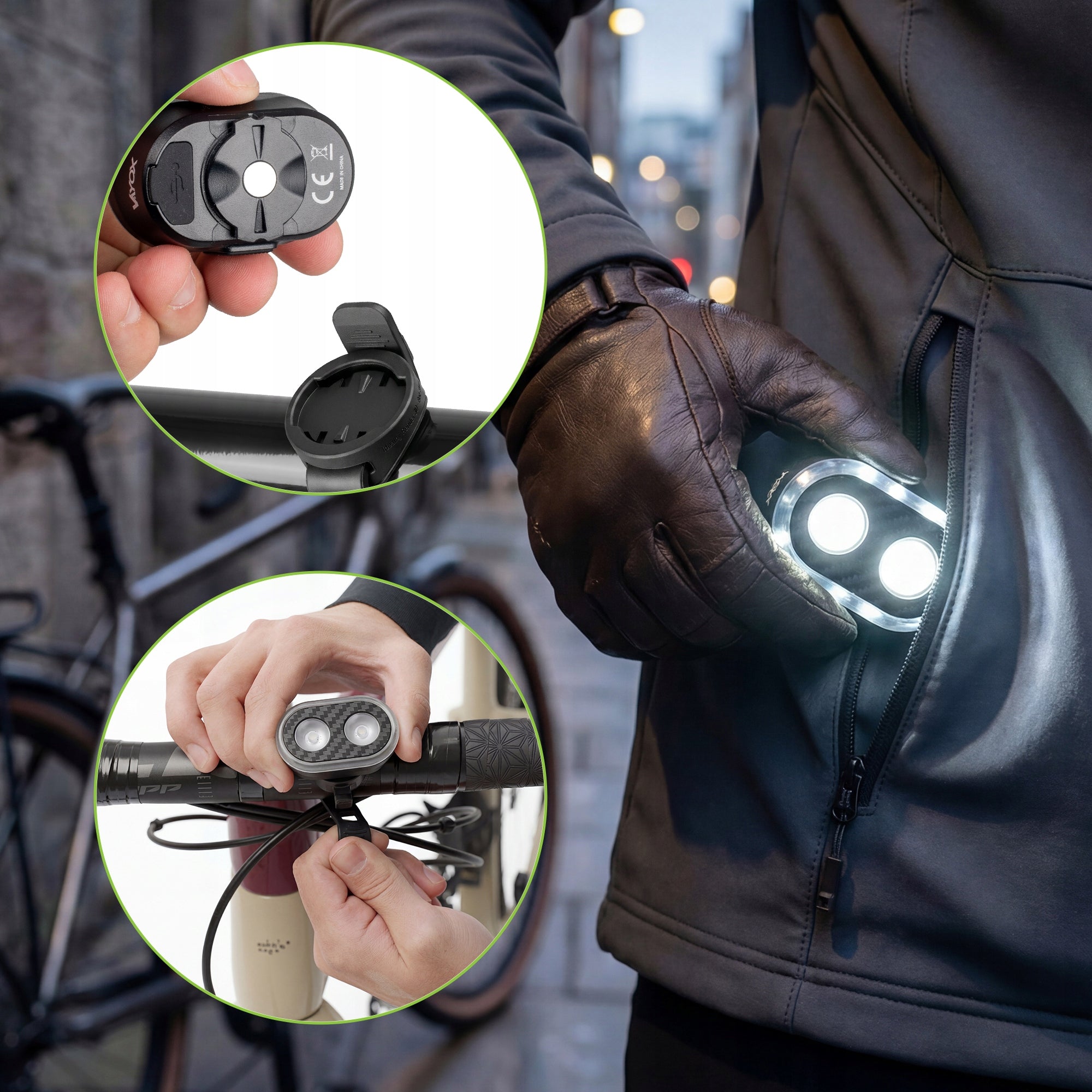 BICYCLE LIGHT FRONT LED FRONT USB BATTERY IPX6 VAYOX Light source LED