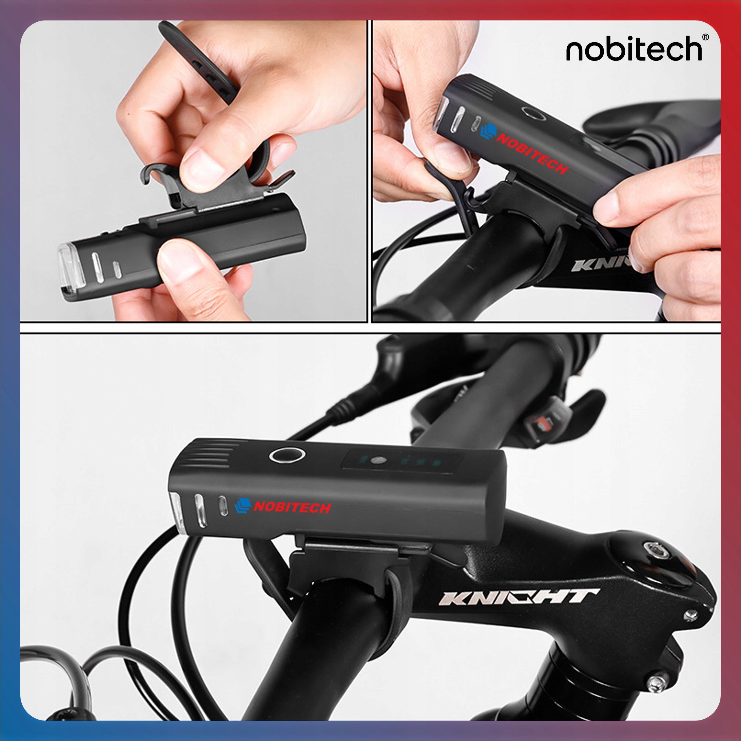 BICYCLE LIGHT FRONT LED USB FRONT HANDLEBAR STRONG DUSK SENSOR Light source LED
