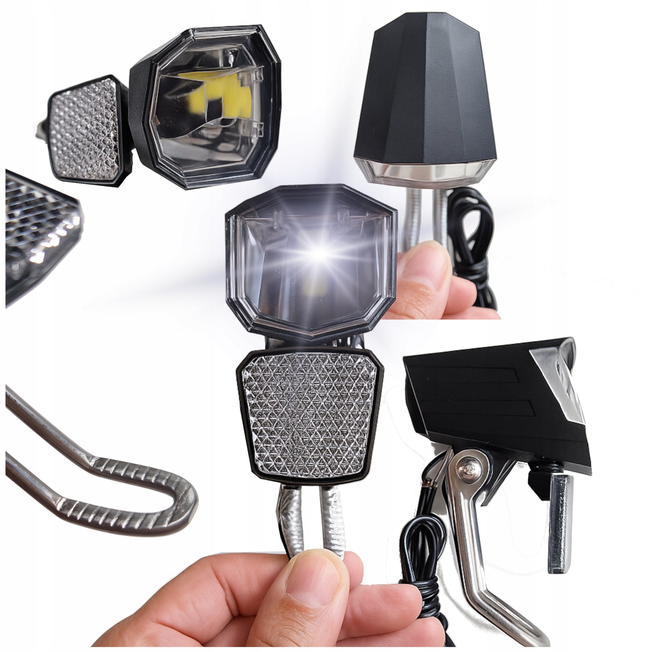 BICYCLE LIGHT FRONT LED VELOXO LUMI GENERATOR DYNAMO SUPPORT
