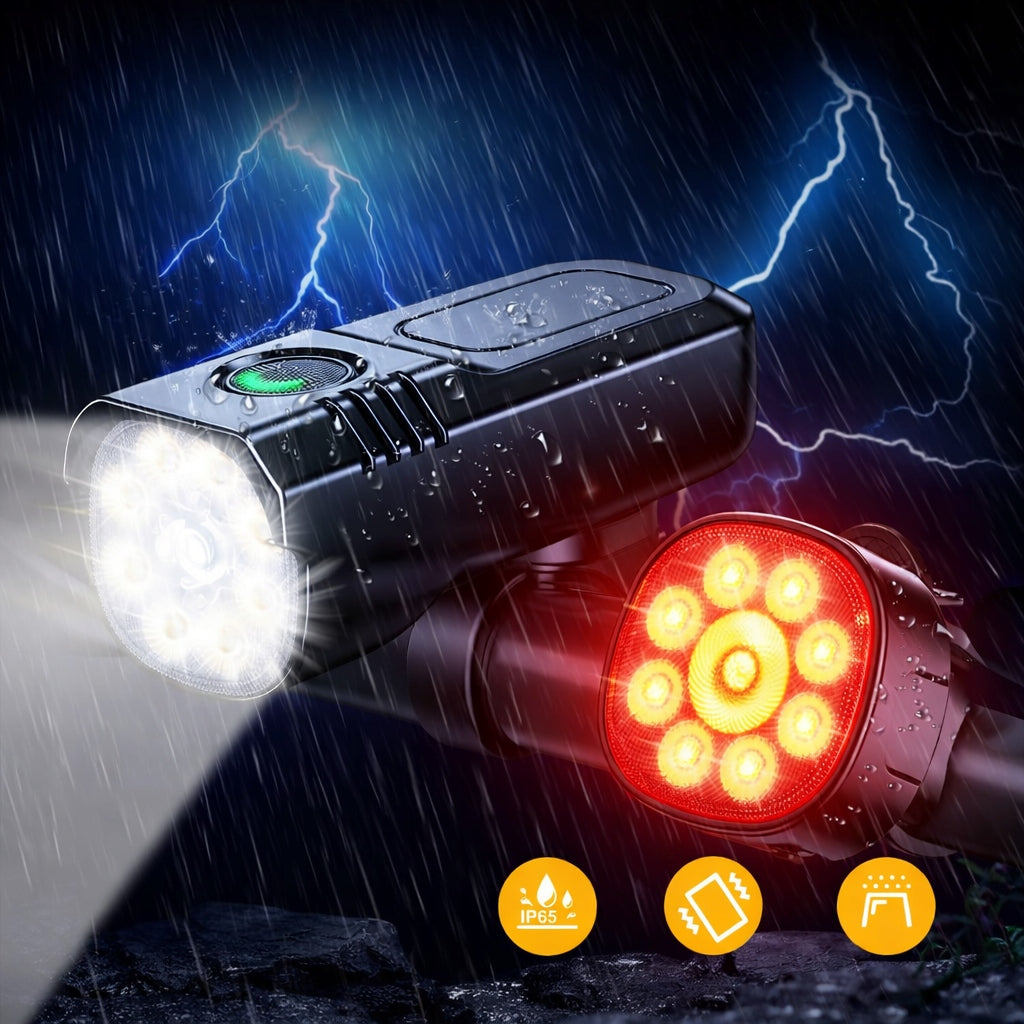 BICYCLE LIGHT FRONT REAR 1000lm 2000mAh FOR BICYCLE 15 LIGHTING MODES Brand no brand