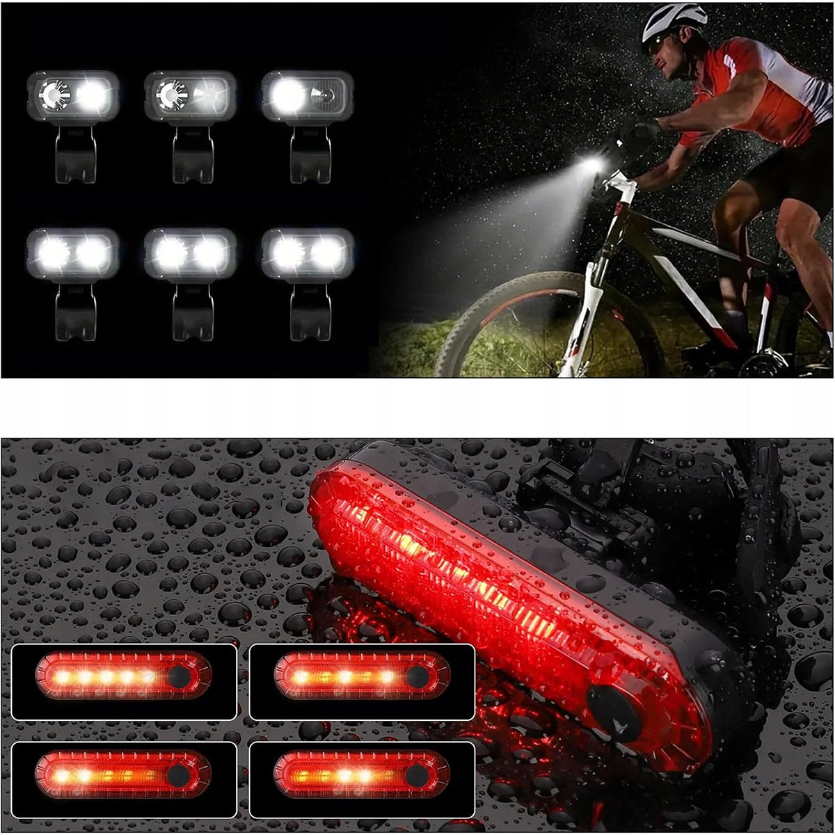 BICYCLE LIGHT FRONT REAR BICYCLE LIGHTS FOR BIKE USB LED SET Brand no brand