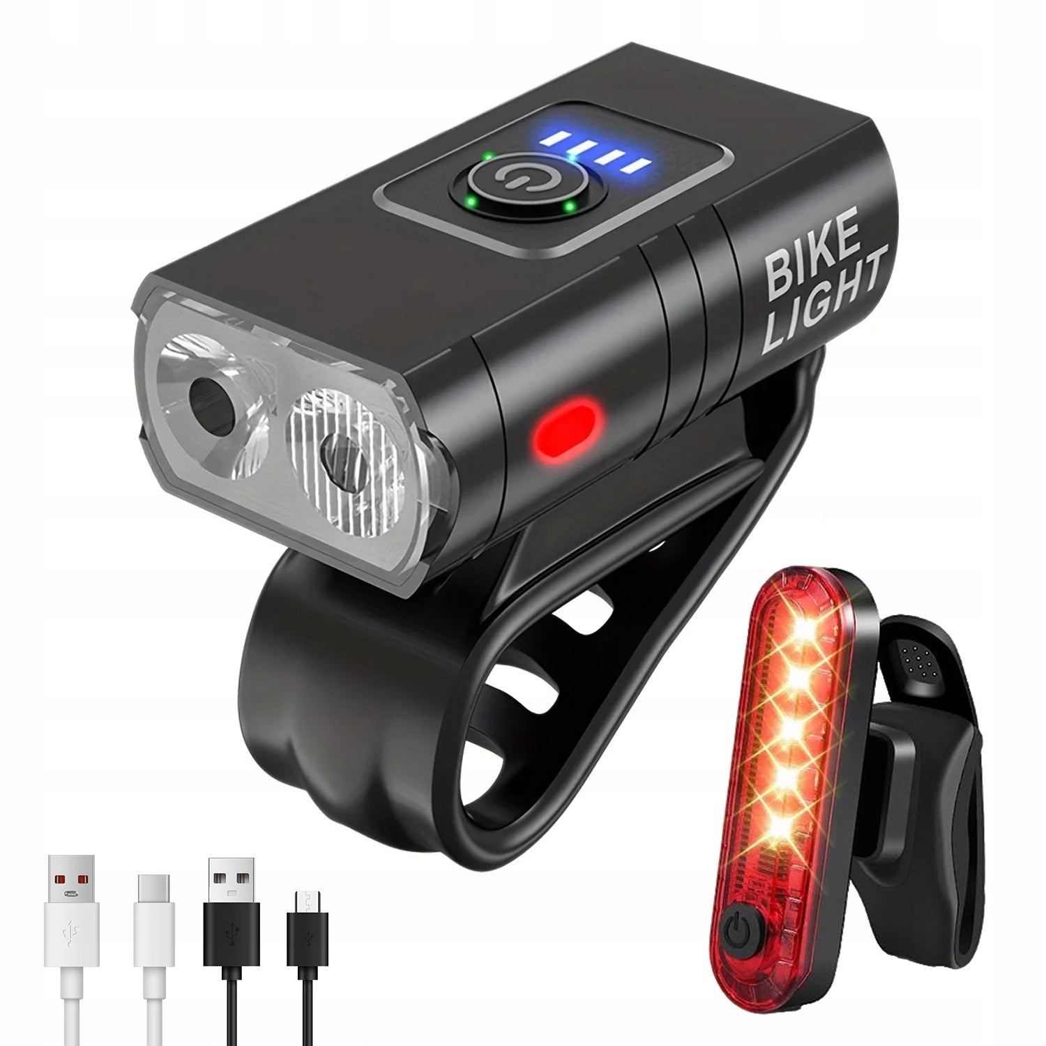 BICYCLE LIGHT FRONT REAR BICYCLE LIGHTS FOR BIKE USB LED SET