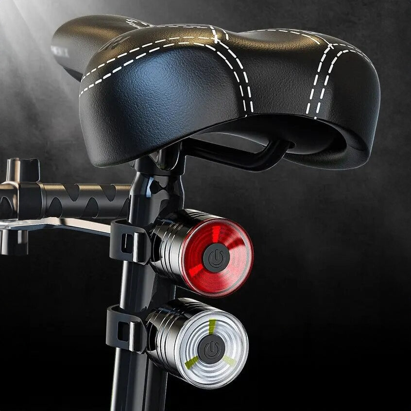BICYCLE LIGHT FRONT REAR LED BIKE LIGHTS FOR HANDLEBAR SET BATTERIES Packaging status original