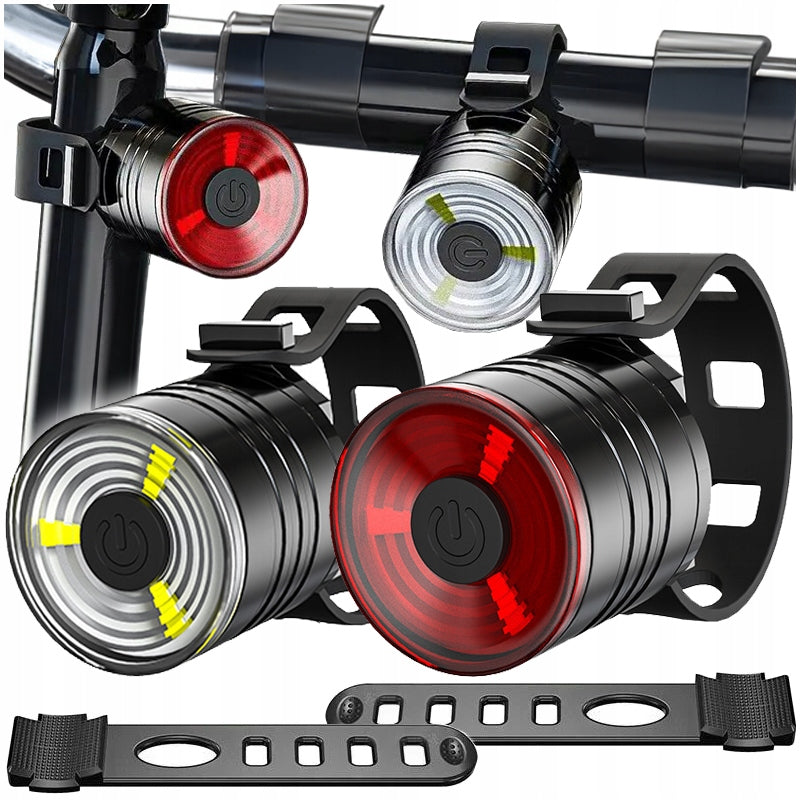 BICYCLE LIGHT FRONT REAR LED BIKE LIGHTS FOR HANDLEBAR SET BATTERIES
