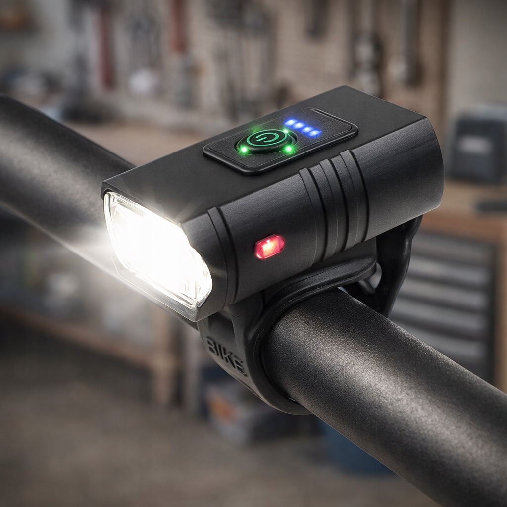 BICYCLE LIGHT FRONT REAR LED FLASHLIGHT WATERPROOF USB RECHARGEABLE STRONG Brand Kanza
