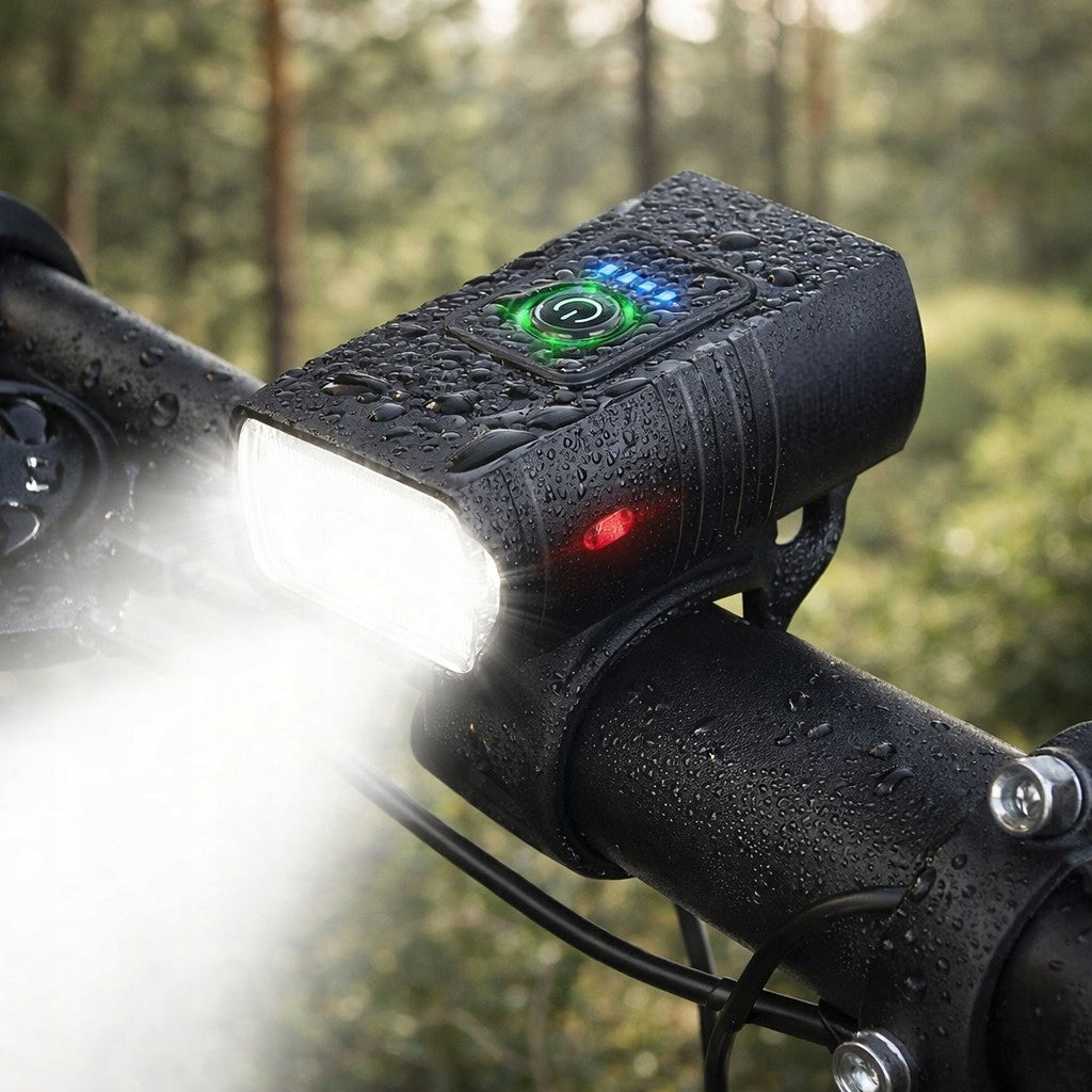 BICYCLE LIGHT FRONT REAR LED FLASHLIGHT WATERPROOF USB RECHARGEABLE STRONG Model LAMPKA ROWEROWA PRZÓD TYŁ KANZA