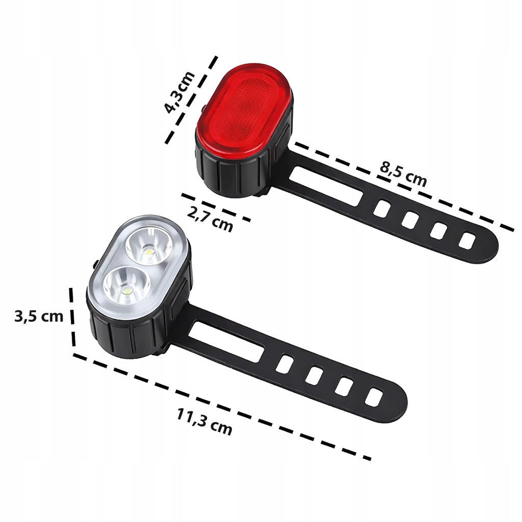 BICYCLE LIGHT FRONT REAR LED FOR BICYCLE HANDLEBAR SET USB 6 MODES Model LAMPKA ROWEROWA PRZEDNIA TYLNA LED