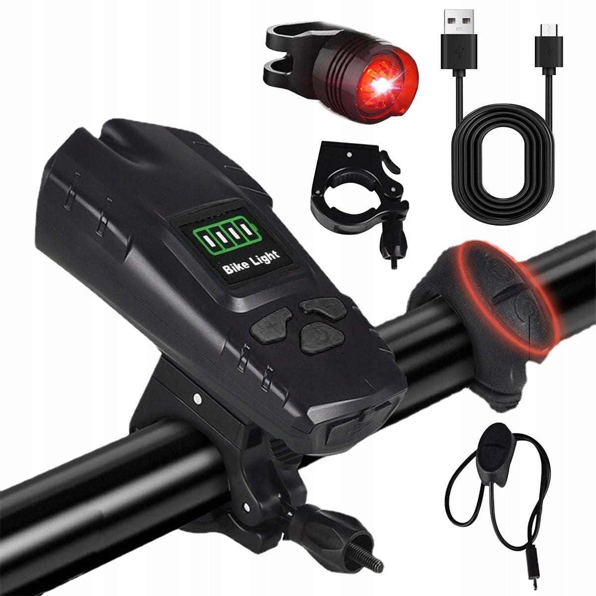 BICYCLE LIGHT FRONT REAR LED FRONT RECHARGEABLE USB LIGHT SET Kind set