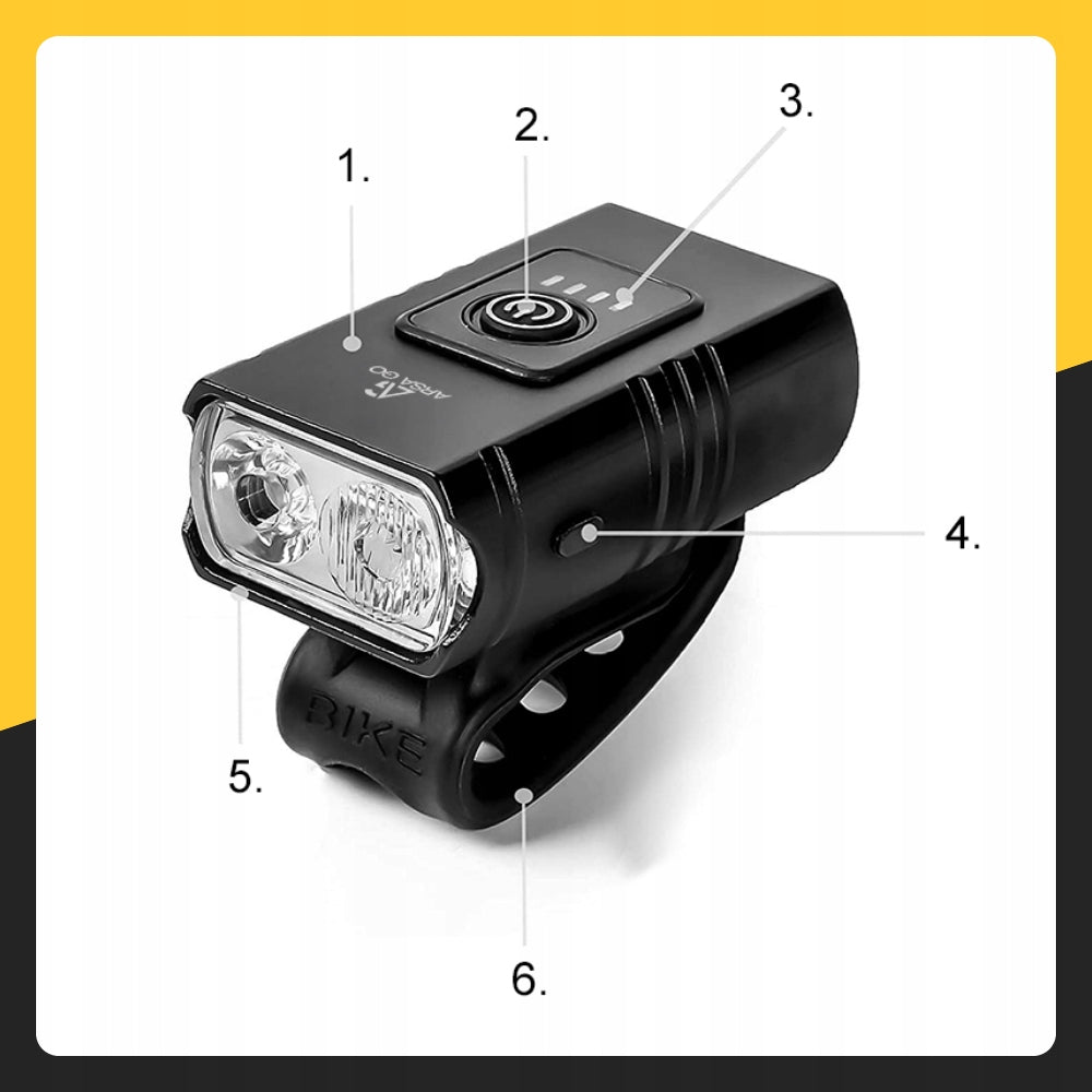 BICYCLE LIGHT FRONT REAR LED FRONT RECHARGEABLE USB LIGHT SET Manufacturer code NA KIEROWNICĘ TYŁ DO ROWERU LAMPKI ROWEROWE