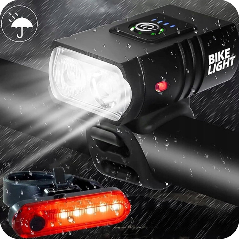 BICYCLE LIGHT FRONT REAR LED FRONT RECHARGEABLE USB LIGHT SET Packaging status original
