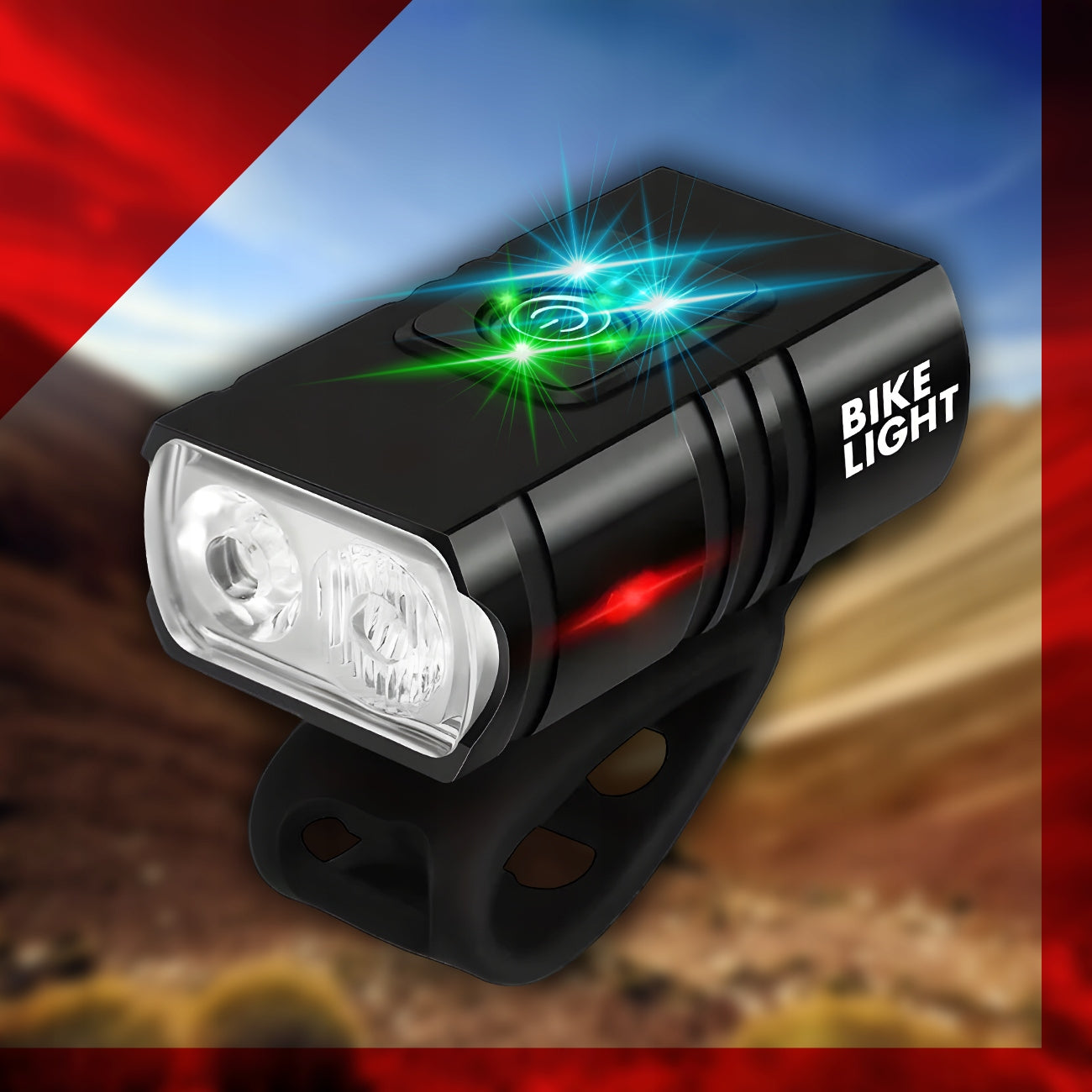 BICYCLE LIGHT FRONT REAR LED FRONT RECHARGEABLE USB LIGHT SET Packaging status original