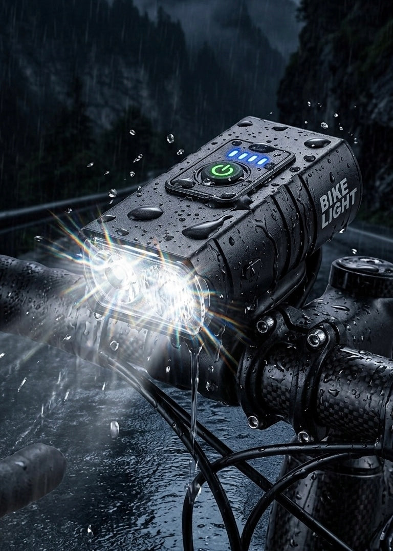BICYCLE LIGHT FRONT REAR LED LIGHT FOR BICYCLE HANDLEBAR 2000lm STRONG Brand no brand