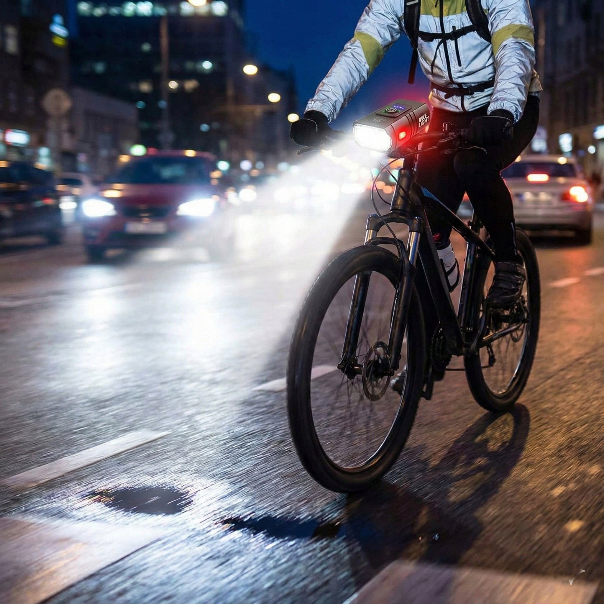 BICYCLE LIGHT FRONT REAR LED LIGHT FOR BICYCLE HANDLEBAR 2000lm STRONG Model Optic Flow