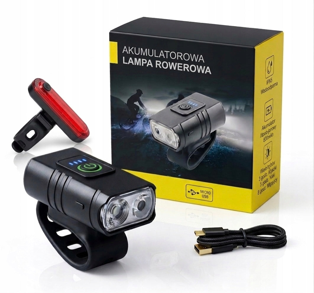 BICYCLE LIGHT FRONT REAR LED LIGHT FOR BICYCLE HANDLEBAR 2000lm STRONG