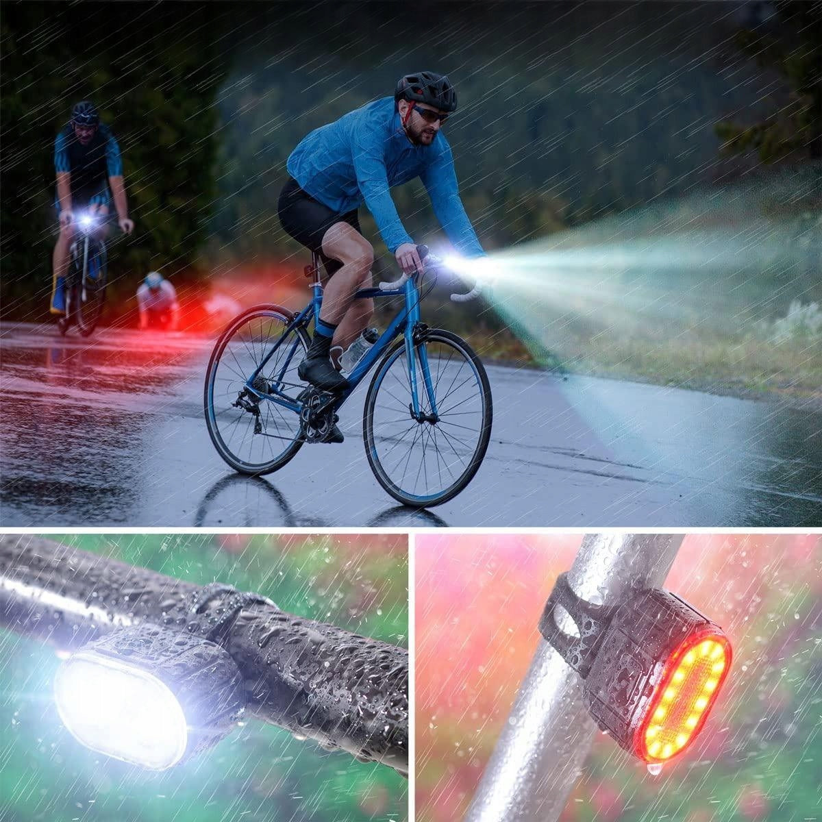 BICYCLE LIGHT FRONT REAR LED LIGHT FOR BICYCLE HANDLEBAR STRONG USB Light source LED