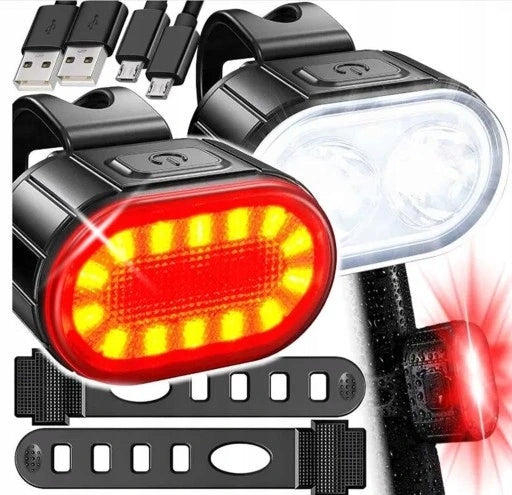 BICYCLE LIGHT FRONT REAR LED LIGHT FOR BICYCLE HANDLEBAR STRONG USB