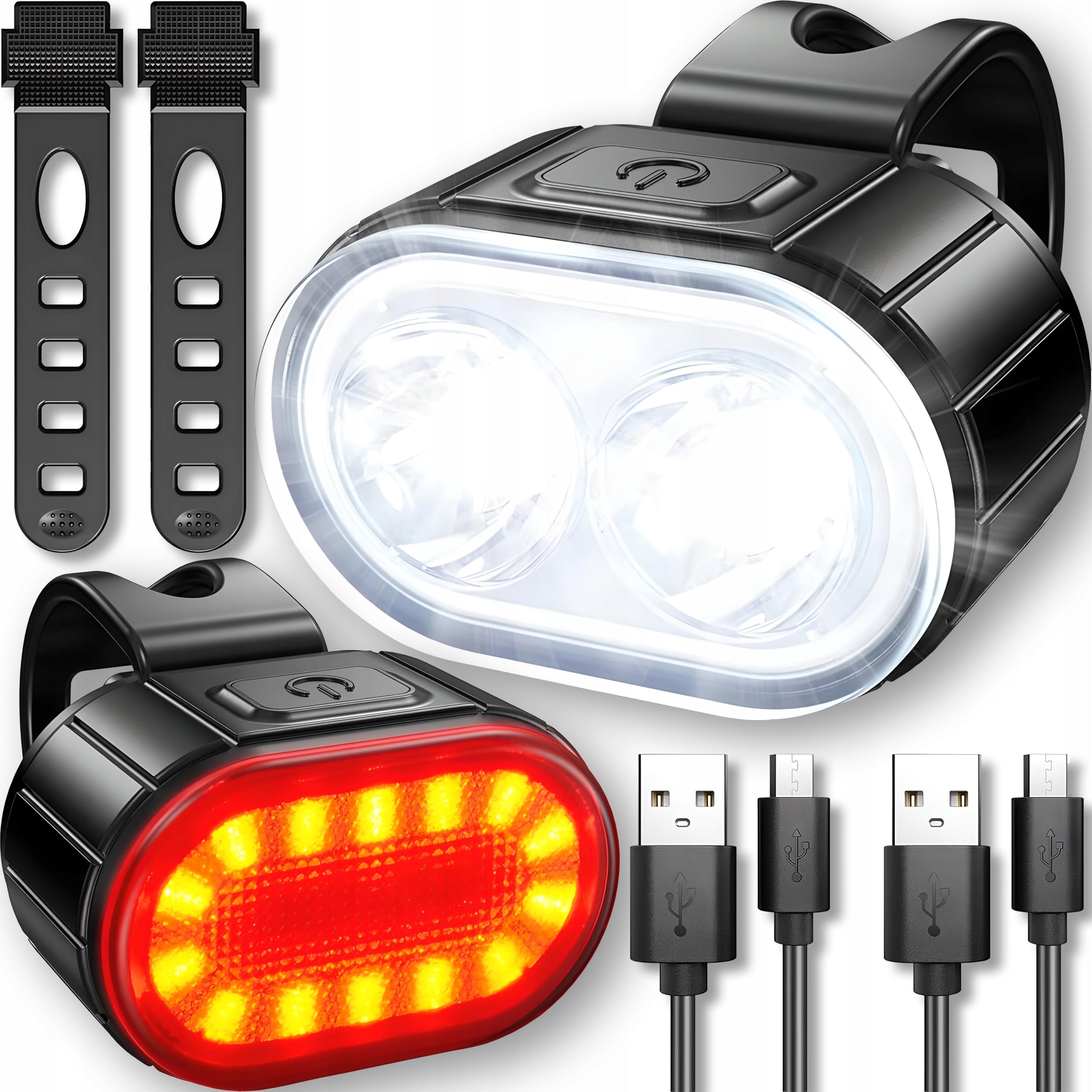 BICYCLE LIGHT FRONT REAR LED LIGHT FOR BICYCLE HANDLEBAR STRONG USB