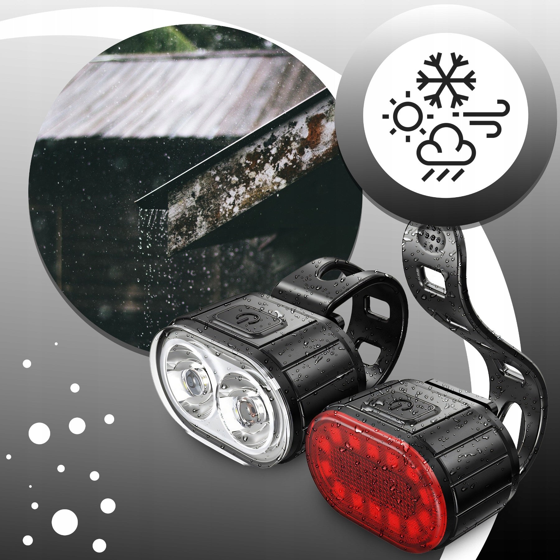 BICYCLE LIGHT FRONT REAR LED STRONG BATTERY FOR BIKE FRONT SET Light source LED