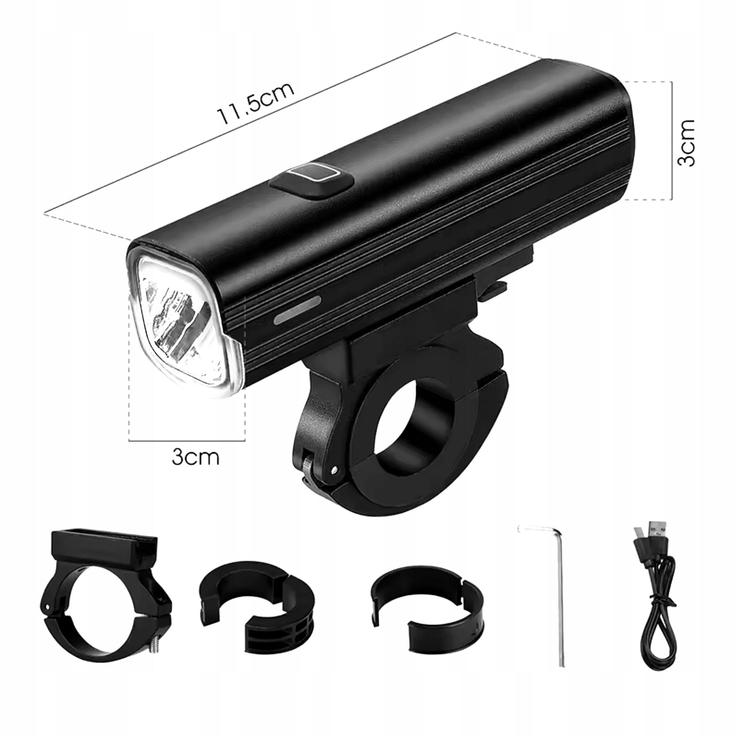 BICYCLE LIGHT FRONT REAR LED STRONG CORDLESS BIKE KIT Light source LED