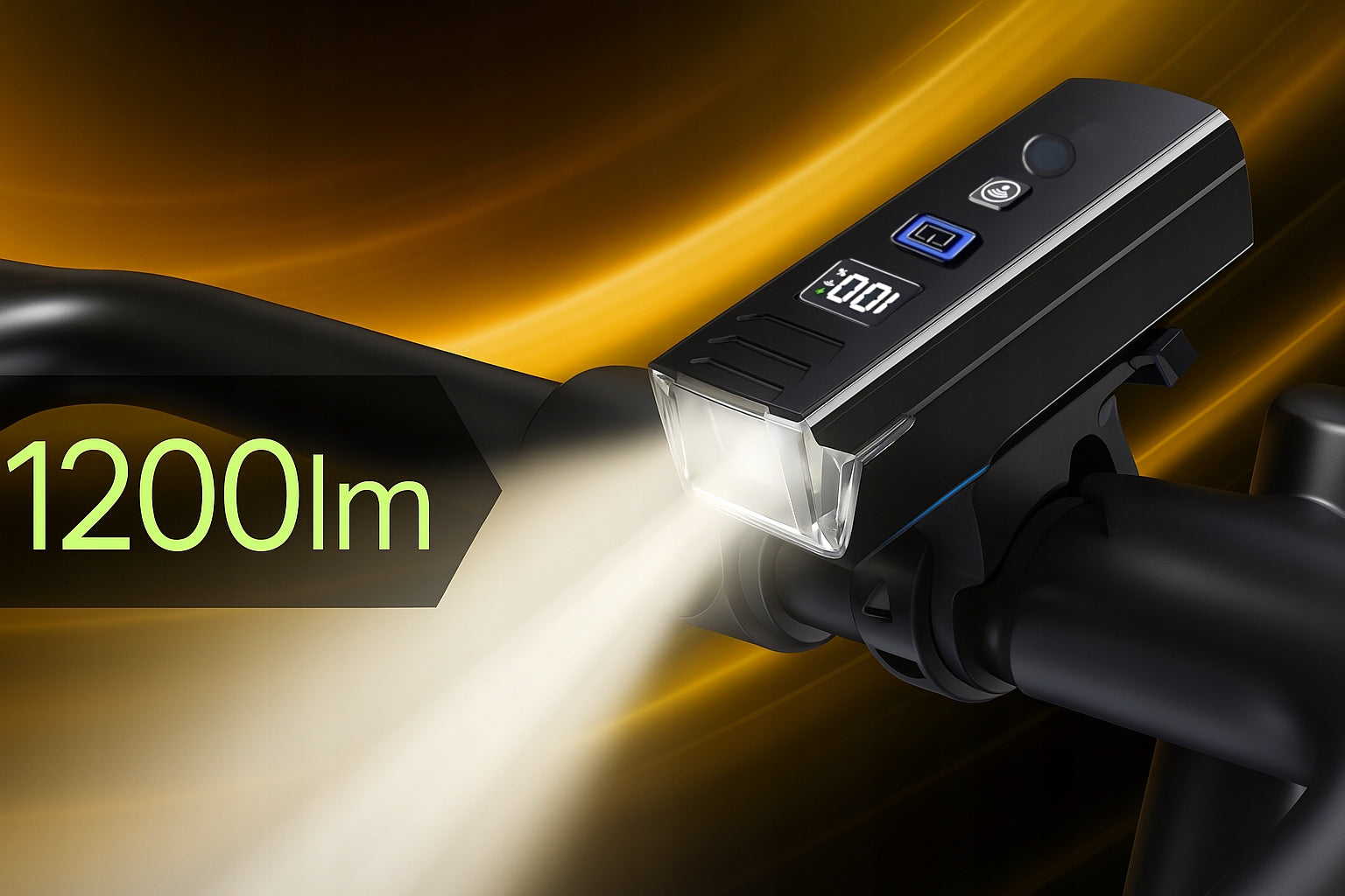 BICYCLE LIGHT FRONT REAR REMOTE CONTROL HORN 1200lm 2000mAh FOR BICYCLE Kind set