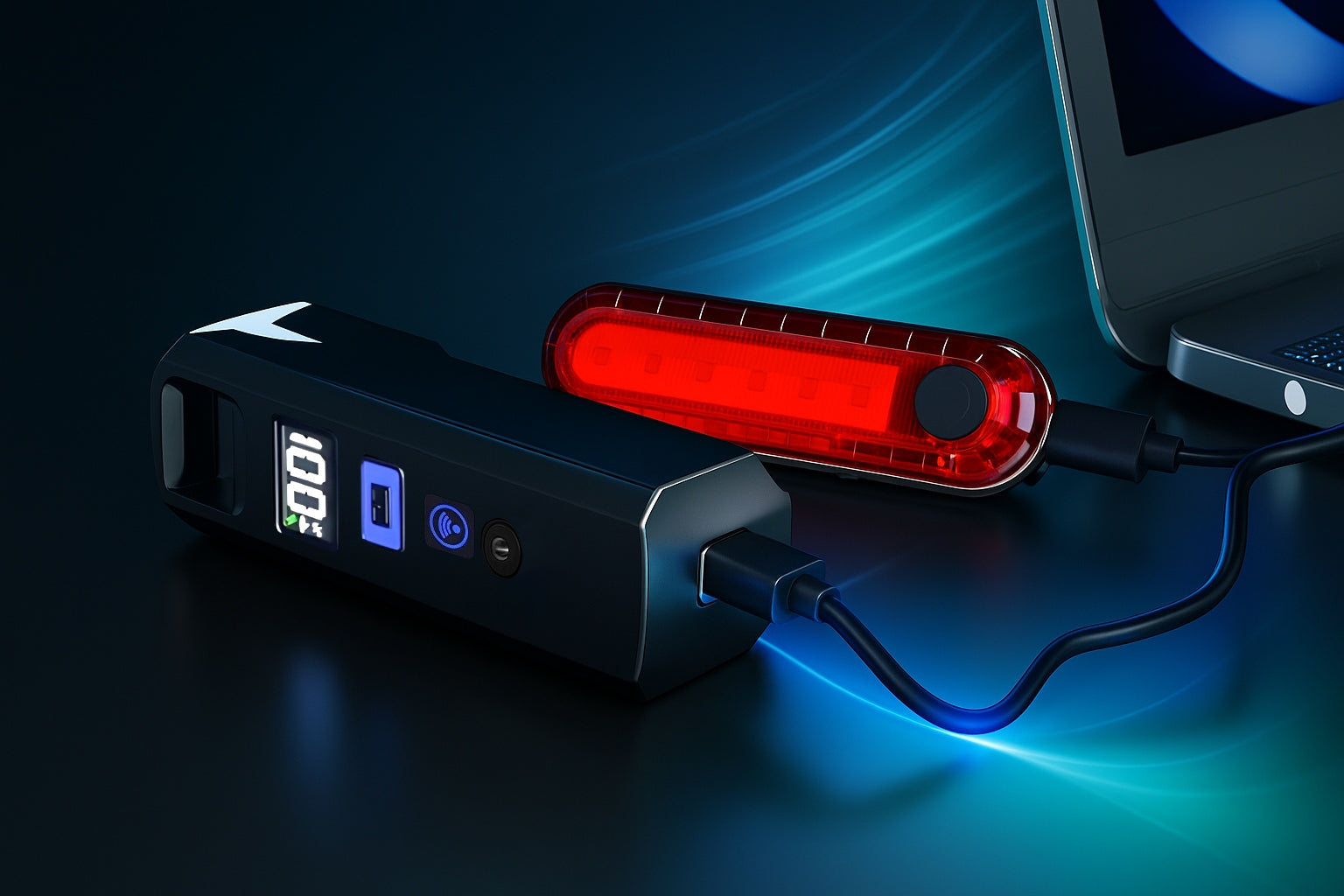 BICYCLE LIGHT FRONT REAR REMOTE CONTROL HORN 1200lm 2000mAh FOR BICYCLE Packaging status original