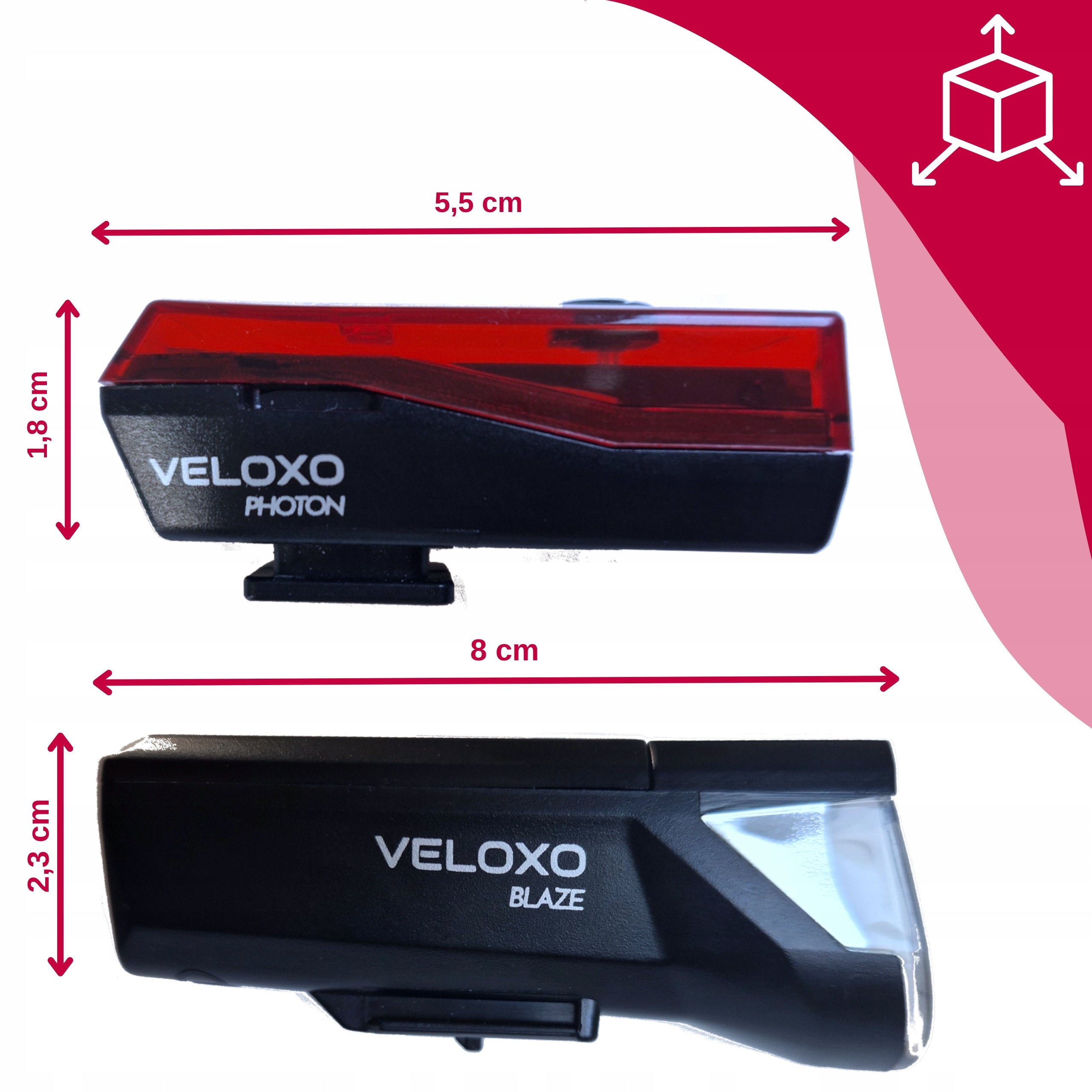 BICYCLE LIGHT FRONT STRONG LED LIGHTING SET VELOXO FRONT AND REAR Kind set