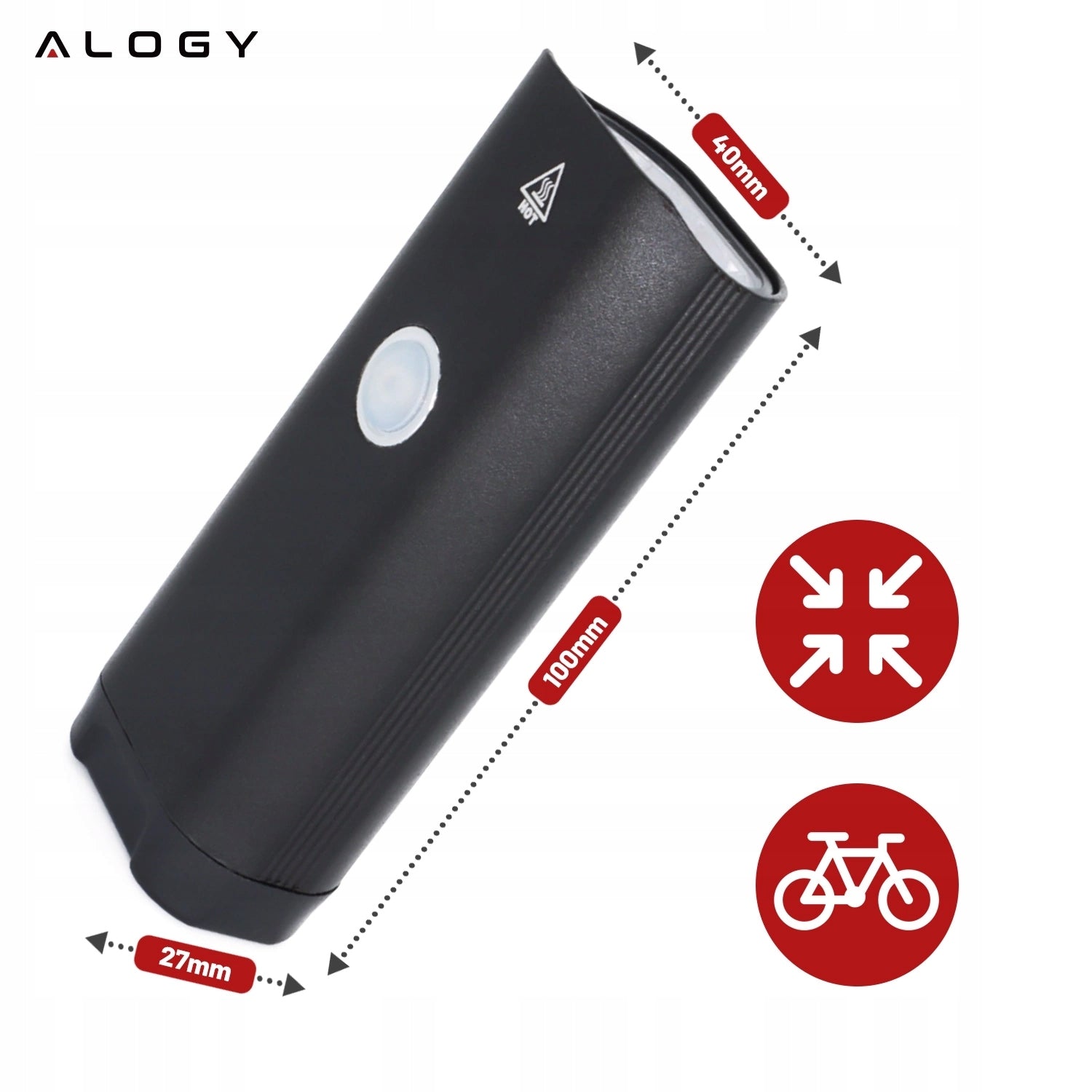 BICYCLE LIGHT LED FLASHLIGHT FRONT ON USB FOR HANDLEBAR BIKE STRONG 800LM Brand Alogy