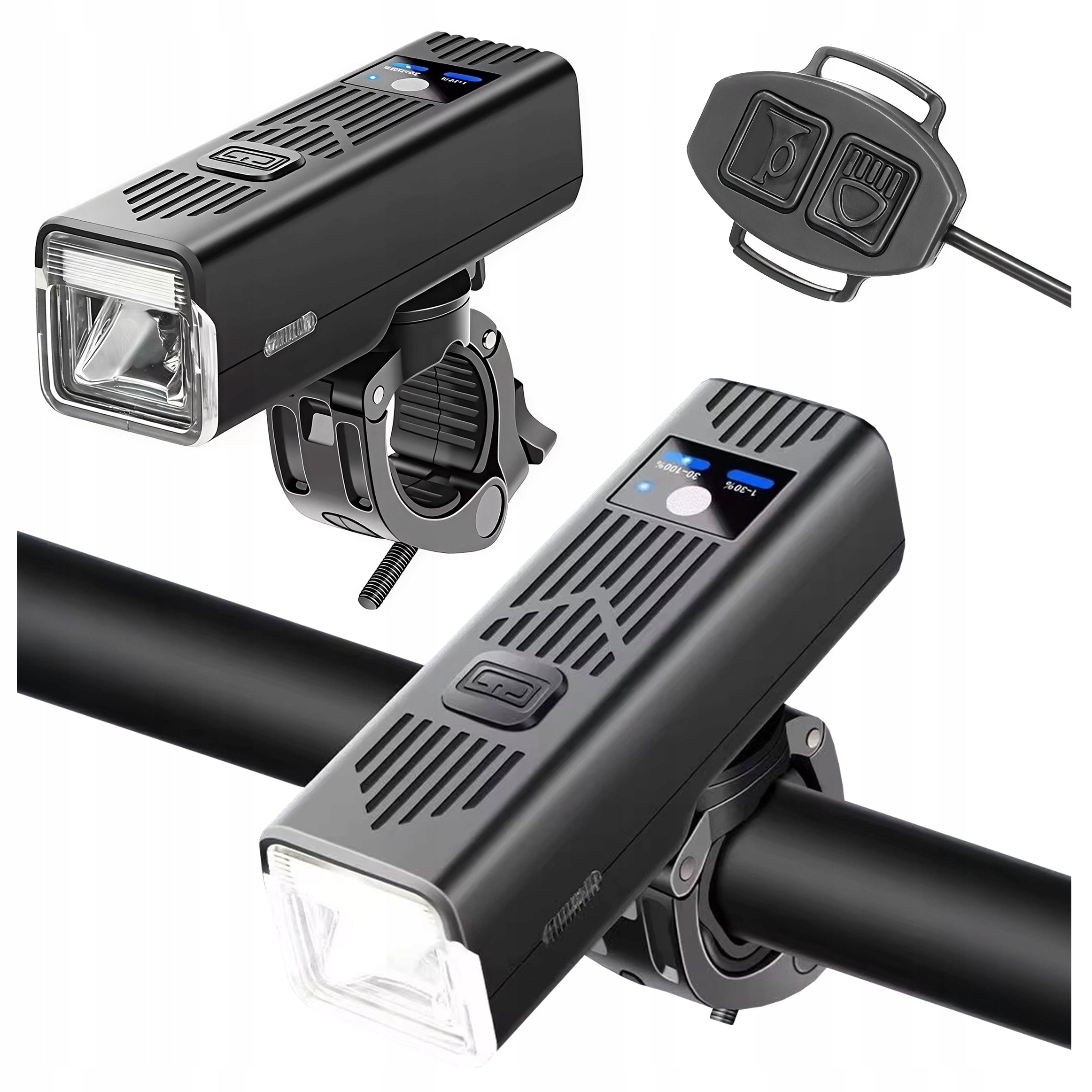 BICYCLE LIGHT LED FLASHLIGHT FRONT ON USB ON HANDLEBAR BIKE STRONG HORN Packaging status original