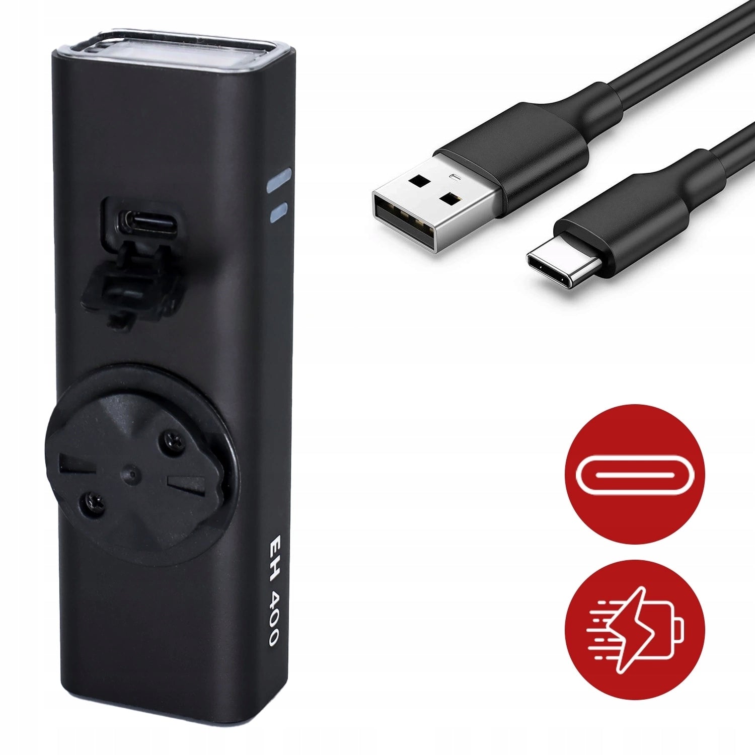BICYCLE LIGHT LED FLASHLIGHT FRONT TO USB HANDLEBAR BIKE STRONG 2000mah Light beam 400 lm