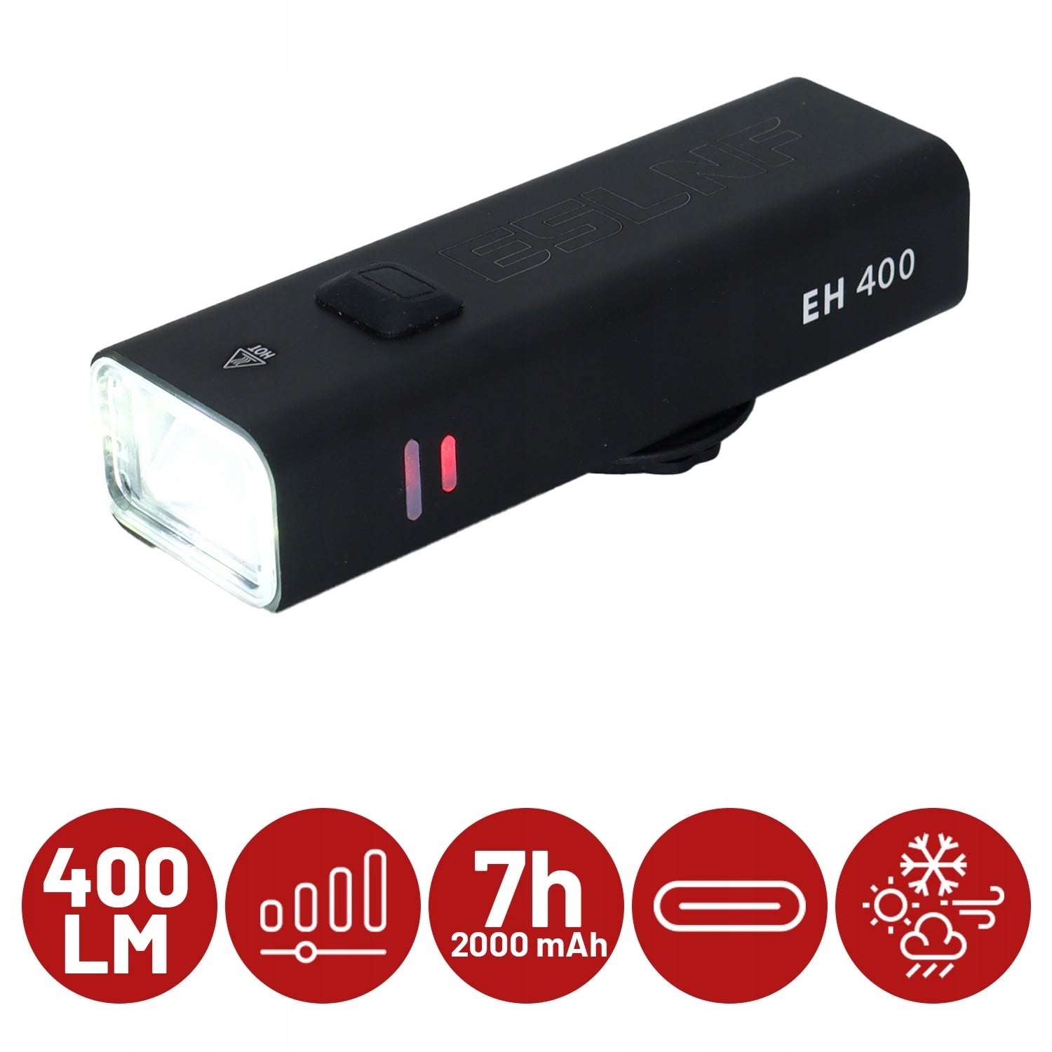 BICYCLE LIGHT LED FLASHLIGHT FRONT TO USB HANDLEBAR BIKE STRONG 2000mah Packaging status original