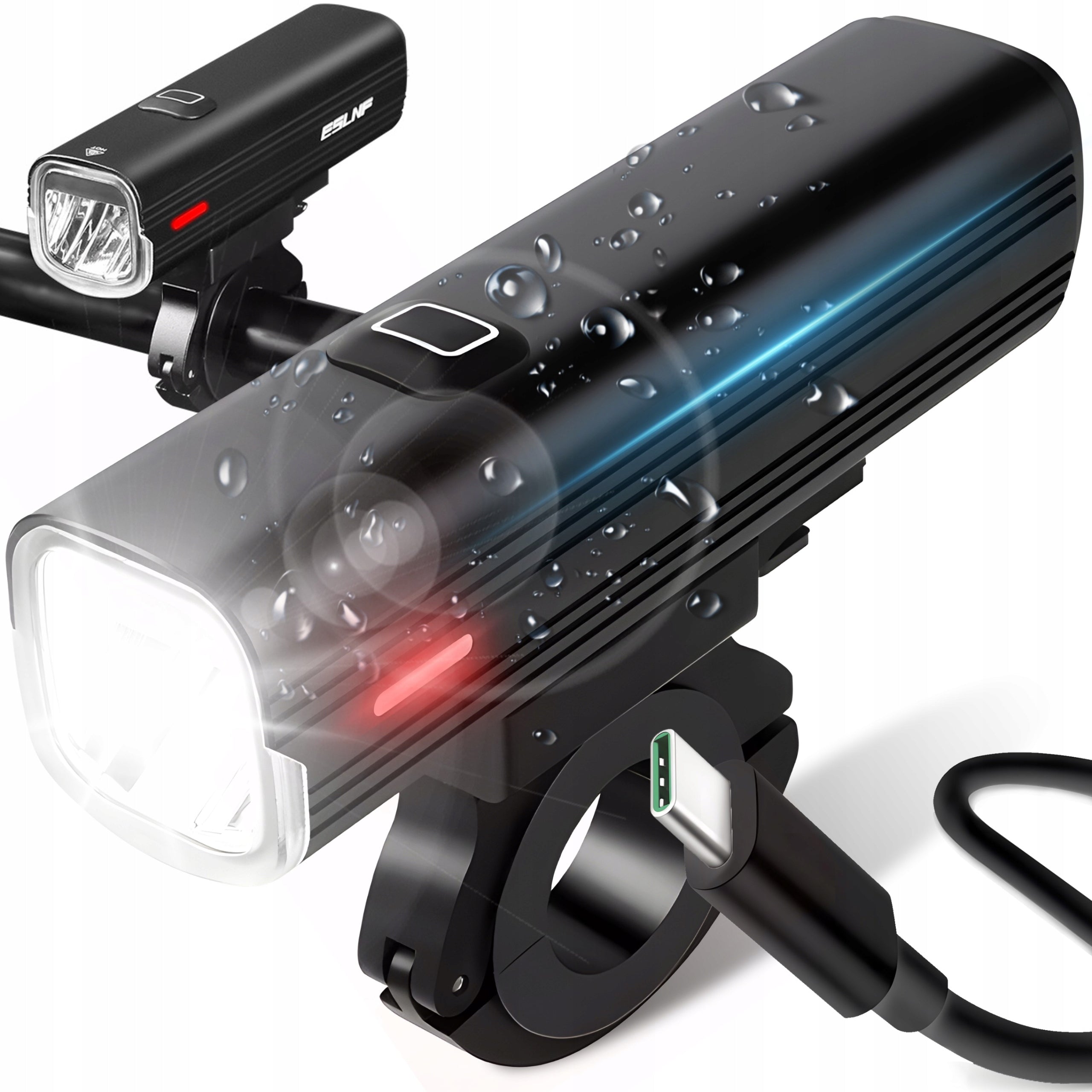 BICYCLE LIGHT LED FLASHLIGHT POWERFUL 1000LM USB-C FOR BICYCLE HANDLEBAR 4800mAh