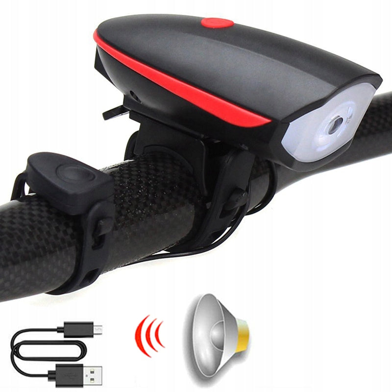BICYCLE LIGHT LED FRONT FOR BIKE USB HORN Packaging status original