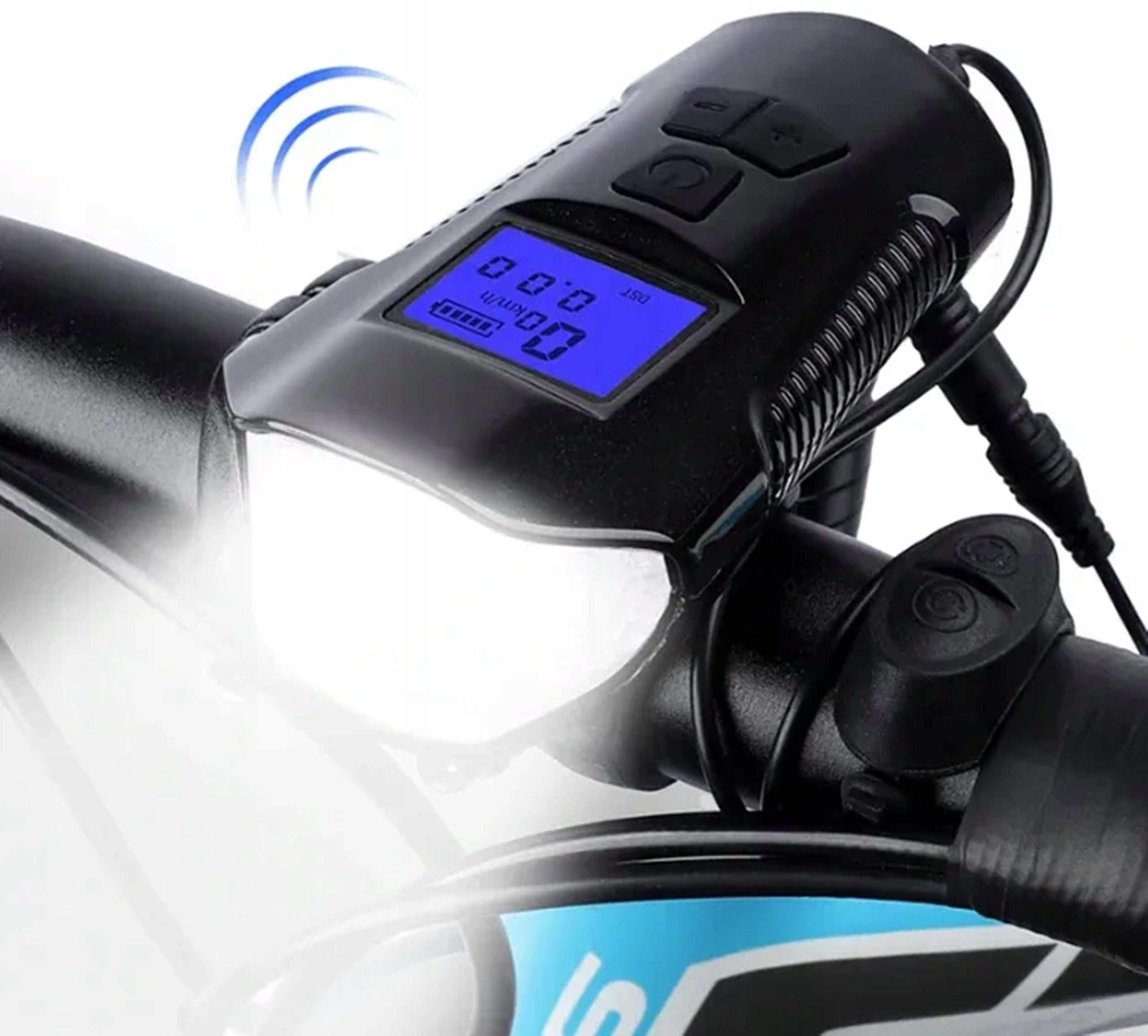 BICYCLE LIGHT LED FRONT REAR BELL HORN USB SET FRONT REAR Light beam 1000 lm