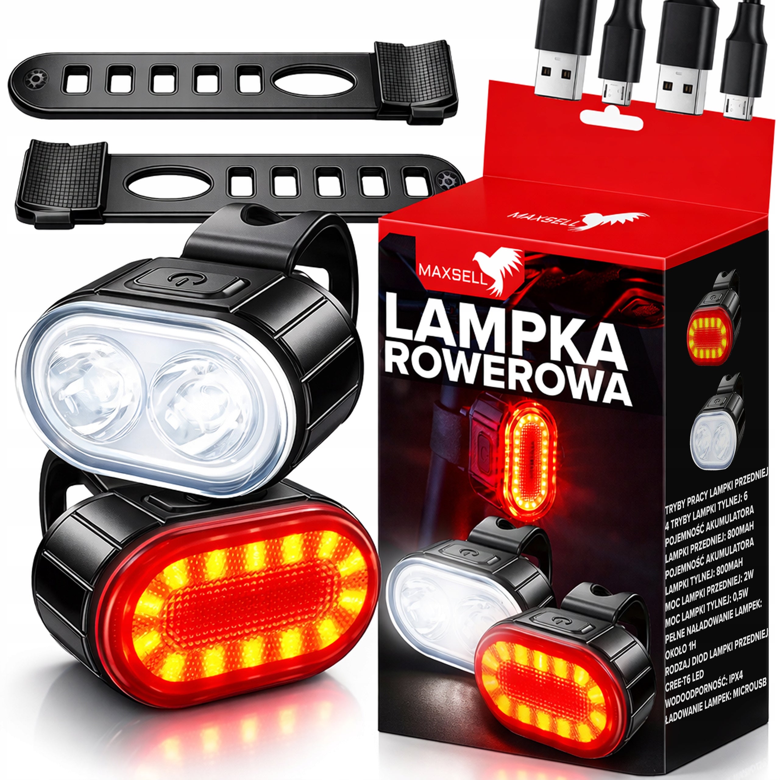 BICYCLE LIGHT LED FRONT REAR STRONG FRONT REAR BATTERY FOR BIKE