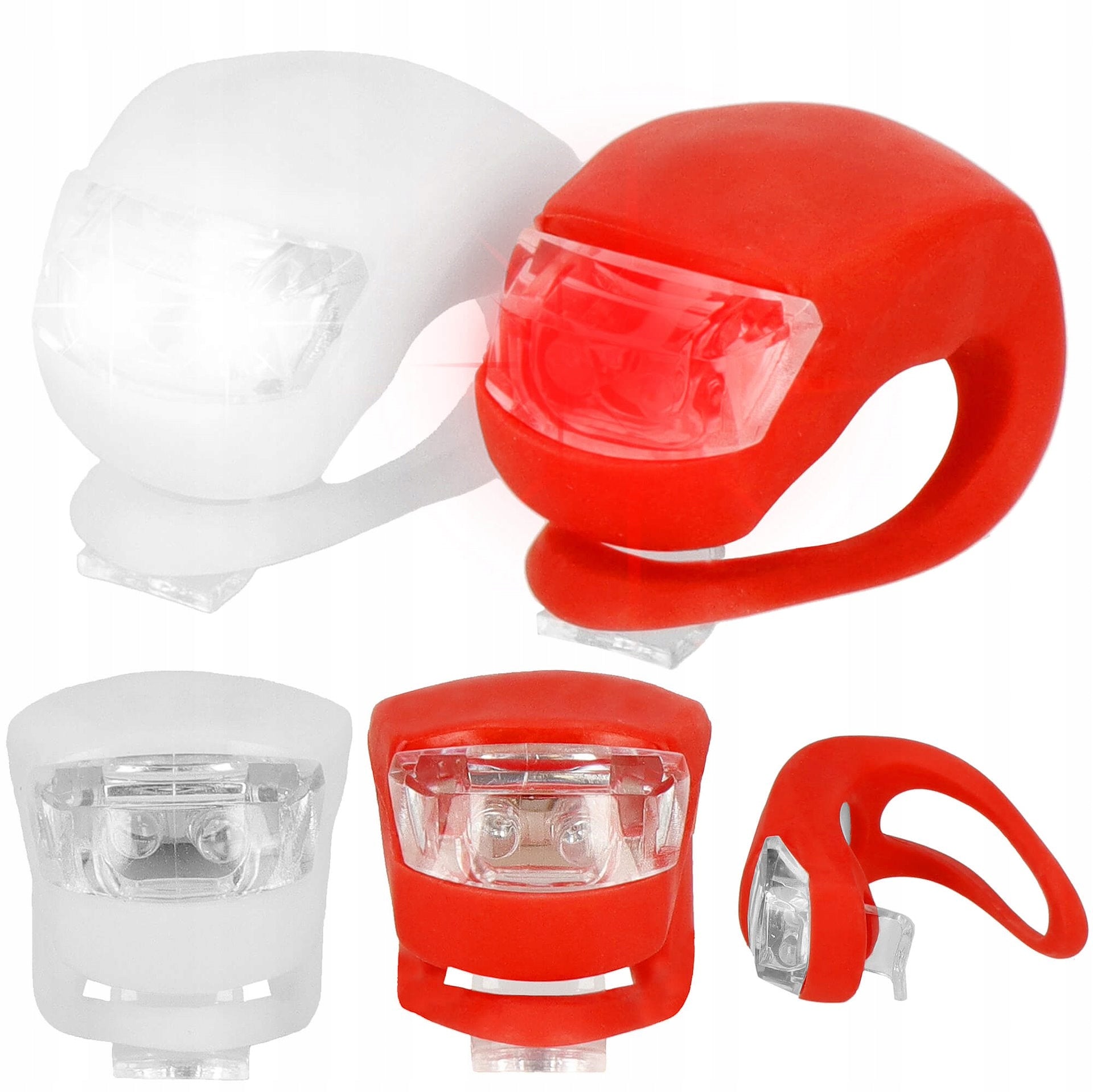 BICYCLE LIGHT LED FRONT + REAR STRONG SET OF LIGHTS FOR BATTERY-OPERATED BIKE Packaging status original