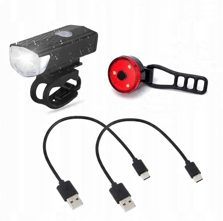 BICYCLE LIGHT LED FRONT + REAR - WATERPROOF - SET - CE